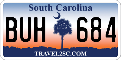 SC license plate BUH684