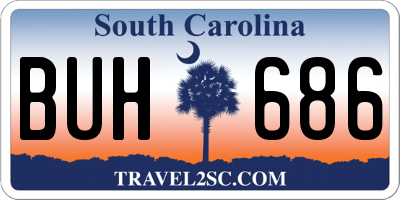 SC license plate BUH686