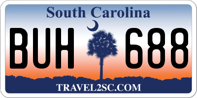 SC license plate BUH688