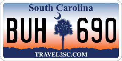 SC license plate BUH690