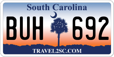 SC license plate BUH692