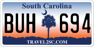 SC license plate BUH694