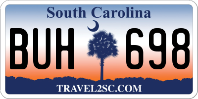 SC license plate BUH698