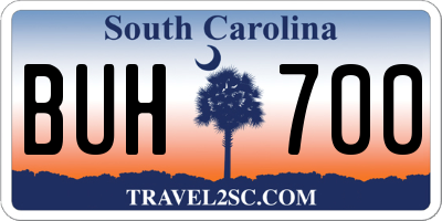 SC license plate BUH700
