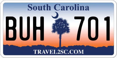 SC license plate BUH701