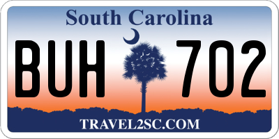 SC license plate BUH702