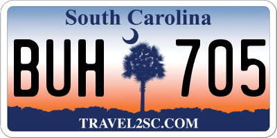 SC license plate BUH705
