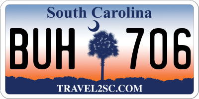 SC license plate BUH706