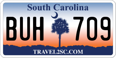 SC license plate BUH709