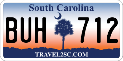 SC license plate BUH712