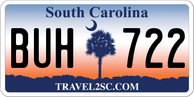 SC license plate BUH722