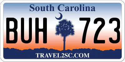 SC license plate BUH723