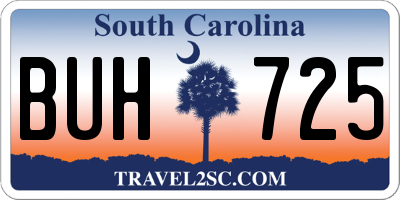 SC license plate BUH725