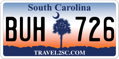 SC license plate BUH726