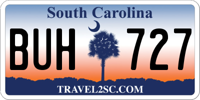 SC license plate BUH727