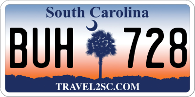 SC license plate BUH728