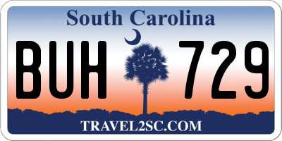 SC license plate BUH729