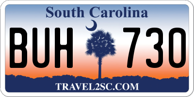 SC license plate BUH730