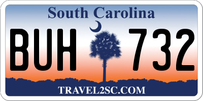 SC license plate BUH732