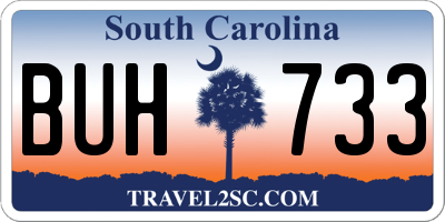 SC license plate BUH733