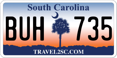 SC license plate BUH735