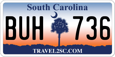 SC license plate BUH736