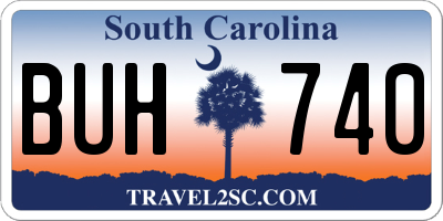 SC license plate BUH740