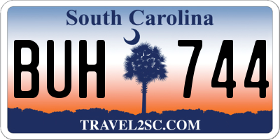 SC license plate BUH744