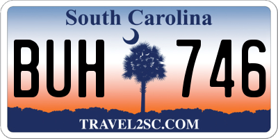 SC license plate BUH746