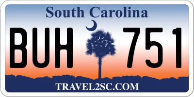 SC license plate BUH751