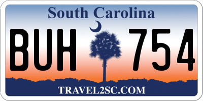 SC license plate BUH754