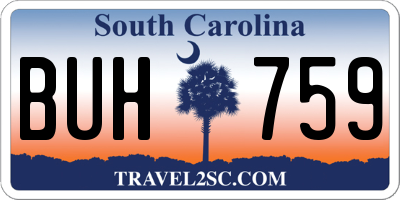 SC license plate BUH759