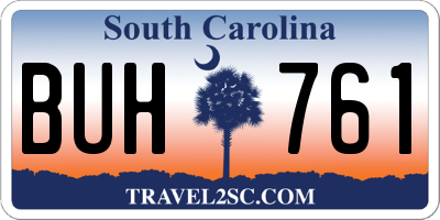 SC license plate BUH761