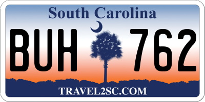 SC license plate BUH762