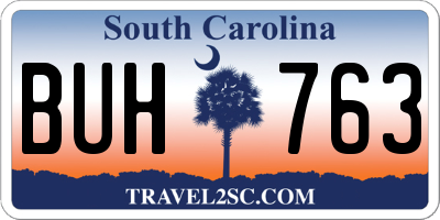 SC license plate BUH763