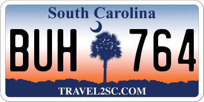 SC license plate BUH764