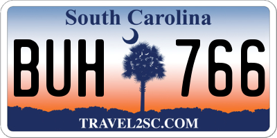 SC license plate BUH766