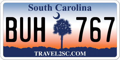 SC license plate BUH767
