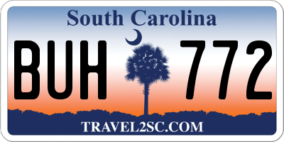 SC license plate BUH772