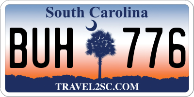 SC license plate BUH776