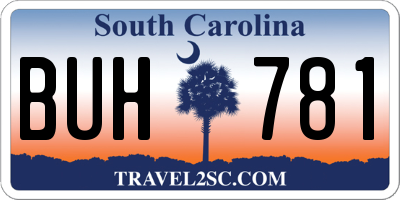 SC license plate BUH781