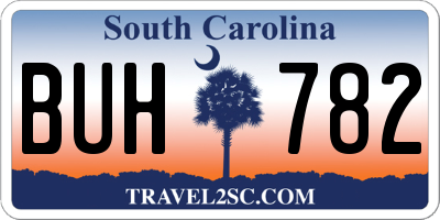 SC license plate BUH782
