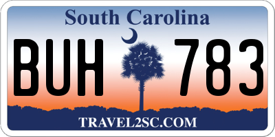 SC license plate BUH783