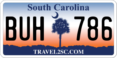 SC license plate BUH786