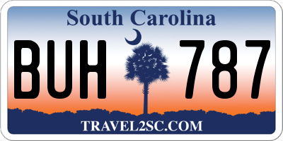 SC license plate BUH787