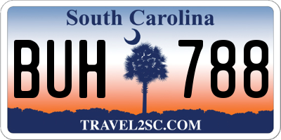 SC license plate BUH788