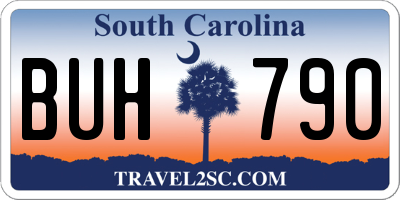 SC license plate BUH790