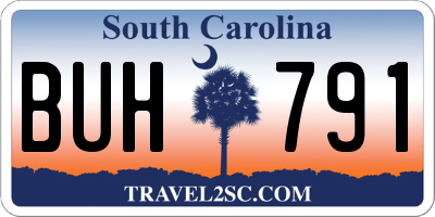 SC license plate BUH791