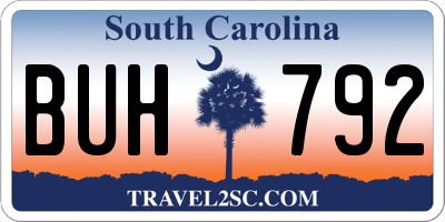 SC license plate BUH792