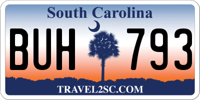SC license plate BUH793